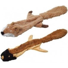 JeffersPet Pack of 2 Chipmunk and Fox Thinnies - No Stuffing, No Squeakers