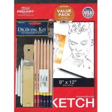 PRO ART PRO-3049BEE 5-Inch by 10-Inch Sketch All in One Value Pack