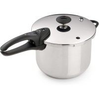  Presto 50 01365 6-Quart Stainless Steel Pressure Cooker, Deluxe, 6 qt, Metallic